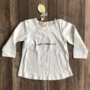 Lil Lemons by For Love & Lemons The little Man White Long Sleeve 18-24M NEW